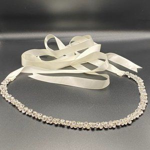$$ SOLD $$ New Rhinestone and Lace Wedding Formal Tie it on Belt